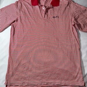Striped Red Polo Golf Shirt Sea Island